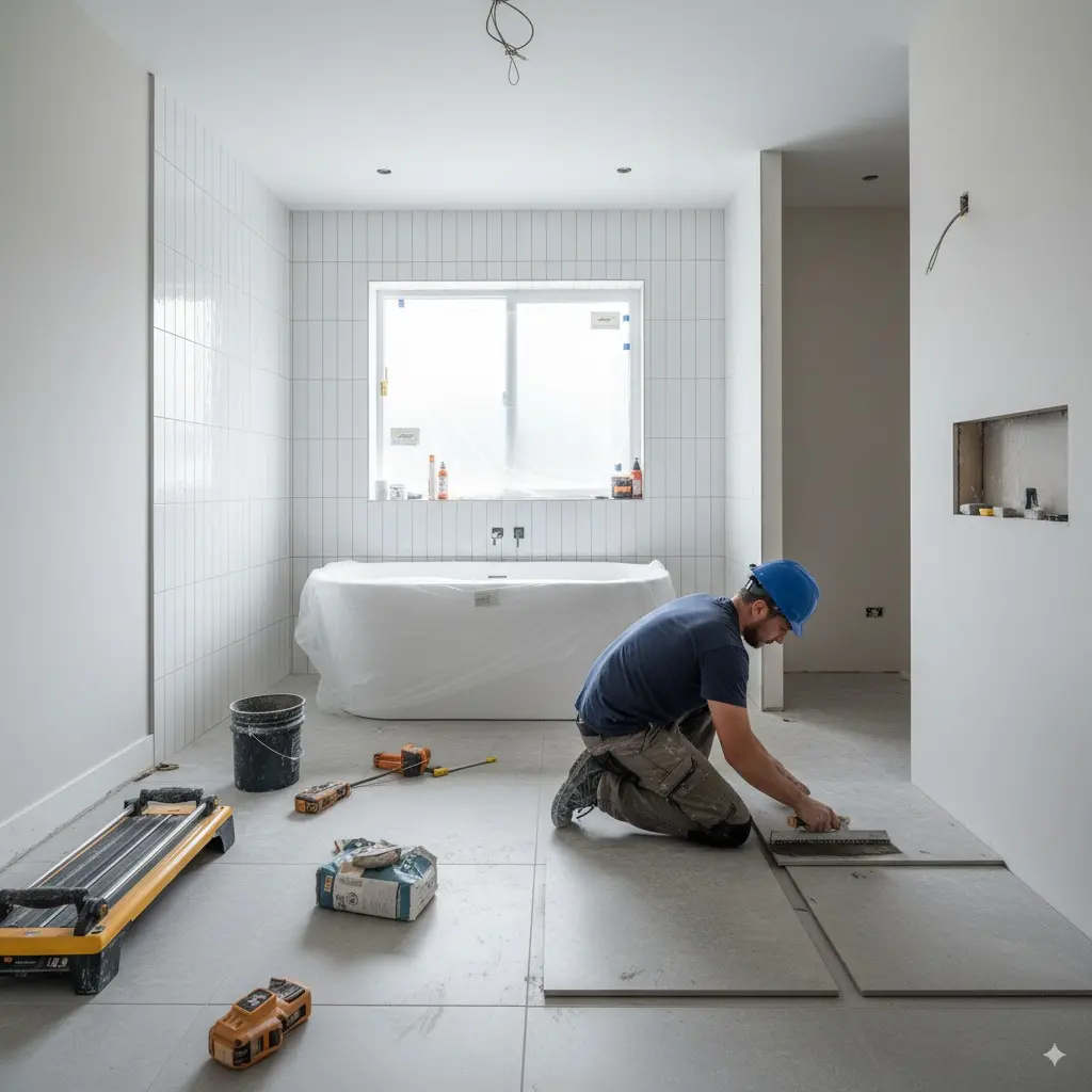 reforma de baño moderno en Lardero