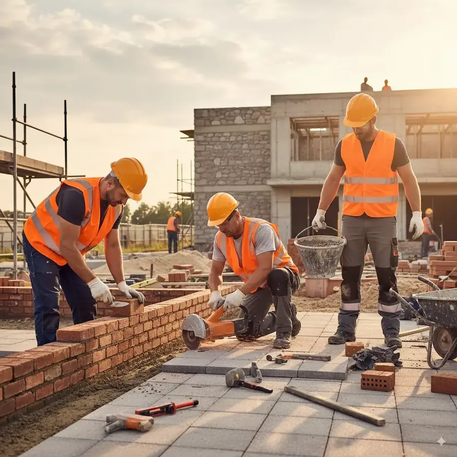 trabajos de albañilería en fachada de Logroño